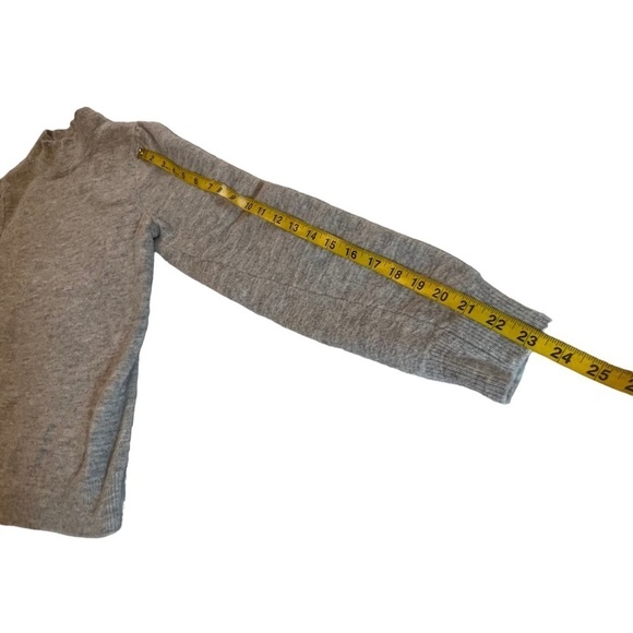 A Loves A Wool Blend Mock Neck Long sleeve Pleated Puff Shoulder S Gray - Picture 6 of 11